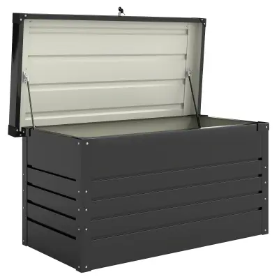 Vrtna kutija za pohranu 120x61x62 cm siva metalna