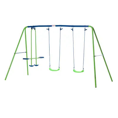 Ljuljačka set 3 sjedala 280x140x178 cm Zelena Plava