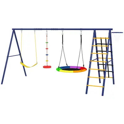 Igraći set na ljuljački 6 u 1 za vanjsku upotrebu 350x183x200 cm Višebojni