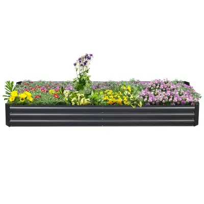 Povišeni vrtni krevet 241x90,5x30 cm sivi