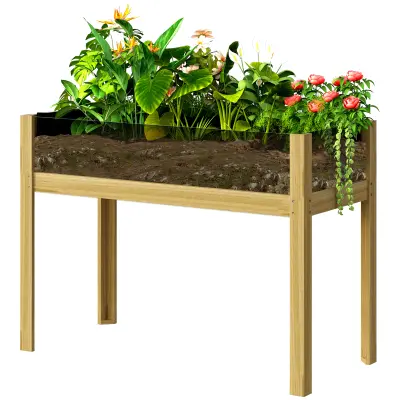 Povišeni vrtni krevet 110x50x80 cm Prirodno drvo