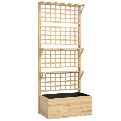 Povišeni vrtni krevet s rešetkom i krovom 76x43.5x177 cm prirodni