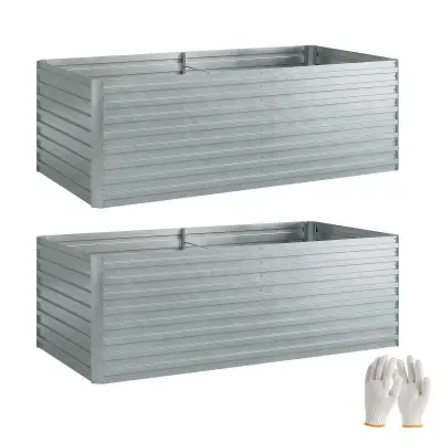 Set povišenih vrtnih gredica 180x90x60 cm srebrni
