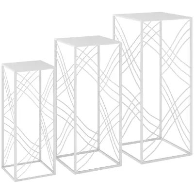 Set stalaka za biljke 3 komada 30x30x70 cm 25x25x60 cm 20x20x50 cm bijela