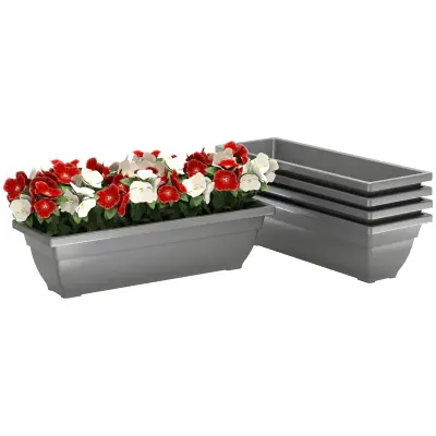 Set od 5 cvjetnih lonaca 59x21x16 cm sivi