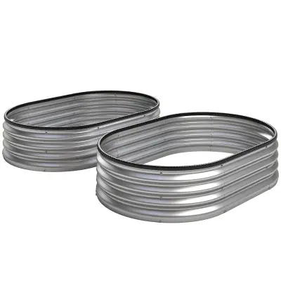 Set povišenih vrtnih gredica 135x90x30 cm srebrni metal