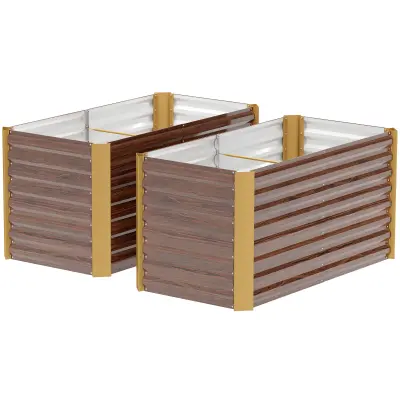 Set povišenih vrtnih gredica 120x60x60 cm smeđi metal