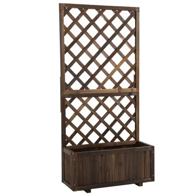 Povišeni vrtni krevet s rešetkom 72,5x31,5x149,5 cm smeđi