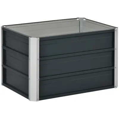 Povišeni vrtni krevet 66x47x40 cm sivi metal