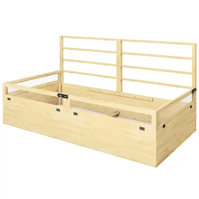 Povišeni vrtni krevet s rešetkom 183x98,5x95 cm prirodni
