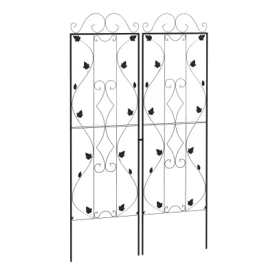 Set rešetke s uzorkom lista 50x181 cm crne boje