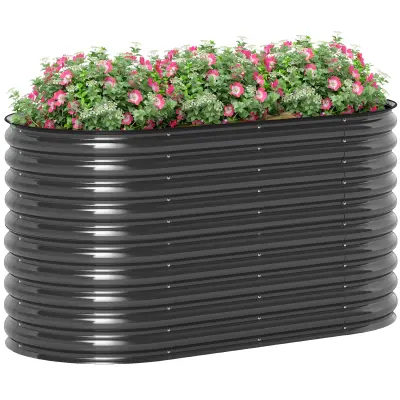 Povišeni vrtni krevet 160x80x80 cm tamnosivi metal
