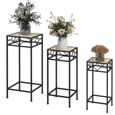 Set stalaka za biljke 3 komada 28x28x66 cm zlatni
