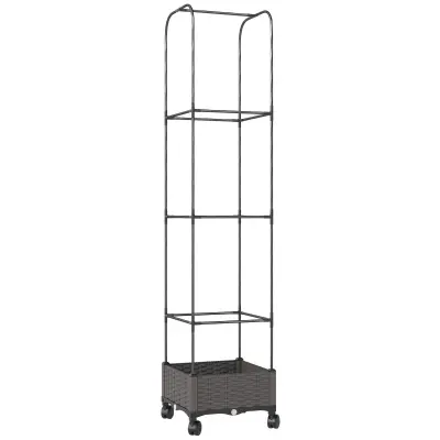 Povišeni vrtni krevet s rešetkom 40x40x185 cm Crni