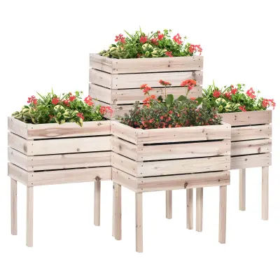 Povišeni vrtni krevet 50x30x60 cm prirodni