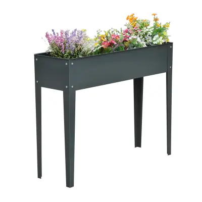 Povišeni vrtni krevet 100x30x80 cm sivi metal