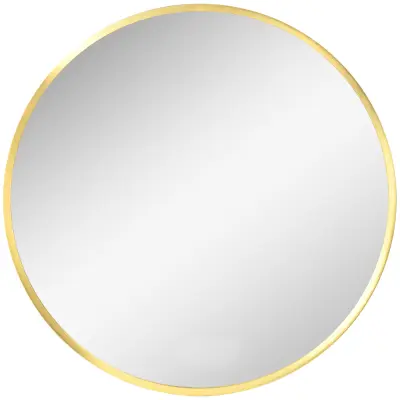 LED kupaonsko ogledalo okruglo zidno ogledalo 50x2 cm zlatno