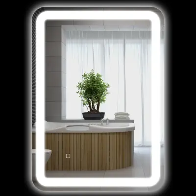 Kupaonsko ogledalo LED 50x70 cm srebrno