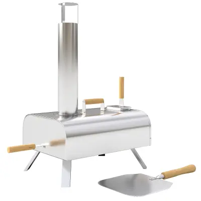 Vanjski pizza pećnica 79x36x75 cm srebrna