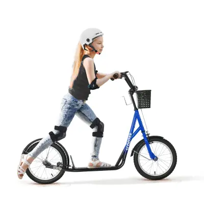 Dječji romobil 139x58x90-96 cm plavi