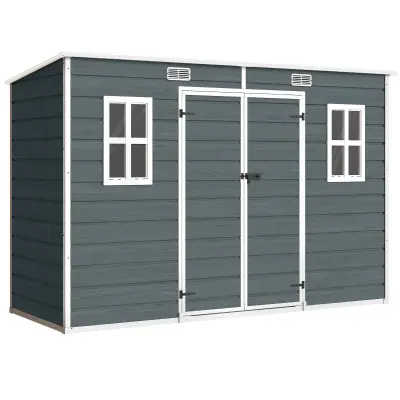 Vrtna Šupa Pent Krov 303x123x197 cm Siva