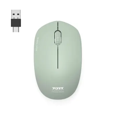 Port miš OFFICE WL USB-A/C, bežični, zelen