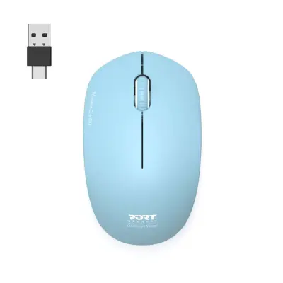Port miš OFFICE bežični USB-A/USB-C,svijetlo-plava