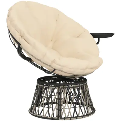 Stolica Papasan 118x76x88 cm Bež