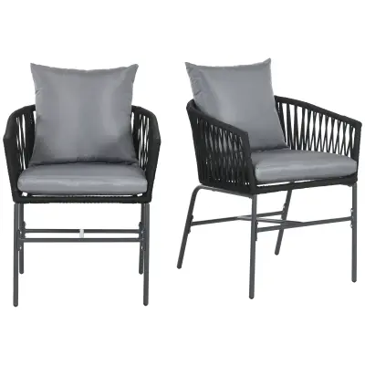 Vrtne stolice Set od 2 57x60x71 cm Crne