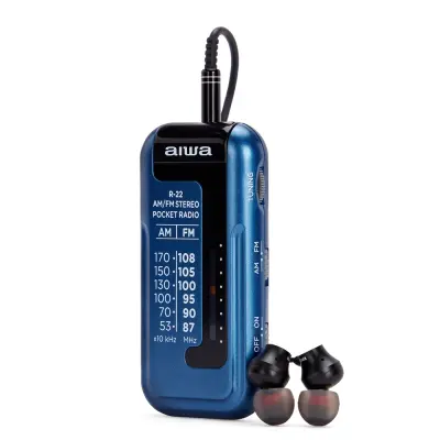 AIWA R-22BL prijenosni AM/FM radio sa slušalicama