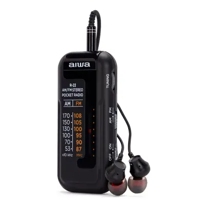 AIWA R-22BK prijenosni AM/FM radio sa slušalicama
