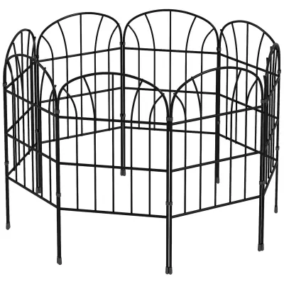 Set vrtne ograde 8 komada 33x61 cm crni metal