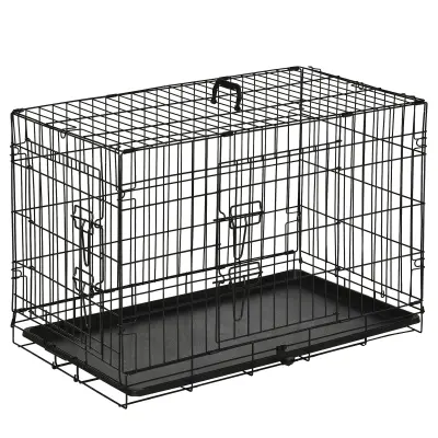 Kutija za prijevoz kućnih ljubimaca 76x46x52 cm Crna