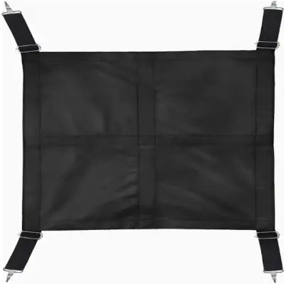 Pregrada za konje, crna Oxford tkanina s kukicama, 69cm x 48cm x 0.5cm