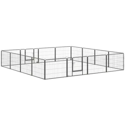 Igraonica za kućne ljubimce 16 panela 80x60x1,5 cm siva