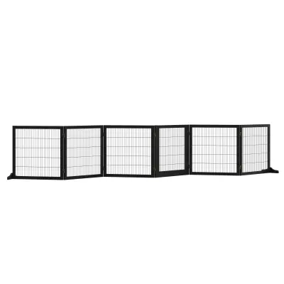 Preklopna vrata za pse 432x36x70 cm Crna