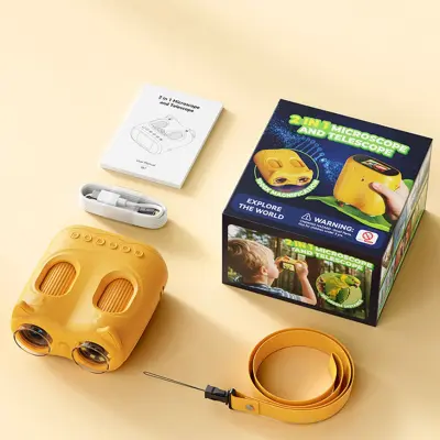 2-u-1 mikroskop i teleskop s 2MP kamerom, 1000X i 2.0-inch IP zaslon Yellow