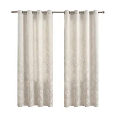 W:100cm x L:200cm Zavjese za spavaću sobu - visoko zamračujuće, jacquard lišće, moderni minimalistički, slonovača