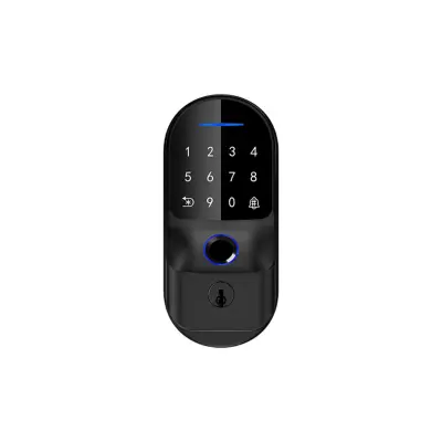 Tuya WiFi kompatibilna pametna brava na otisak prsta - s jednim zasunom, otisak prsta+PIN+kartica+aplikacija+ključ, aluminijska legura, crna