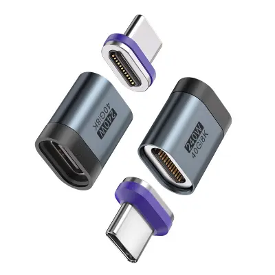 24Pin 8K/40Gbps 240W Type-C magnetski adapter s magnetskom Type-C glavom