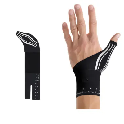 Unisex lagana udlaga za palac (thumb spica) - potpora zapešću - lijeva ruka - crna Crna