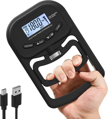 180kg punjivi elektronički dinamometar za mjerenje snage stiska ruke Crna