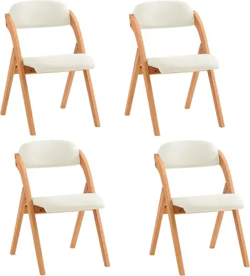 Sklopivi stol Sjedalo Boja Bijela Drvo 41.5x47.5x77cm FST92-Wx4