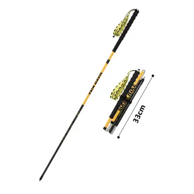 Set 2 žuta karbonska štapa 115cm, 4-sekcije, EVA ručke