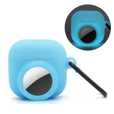 2-u-1 Silikonska Navlaka za AirPods i AirTag, Otporna na Udare Blue