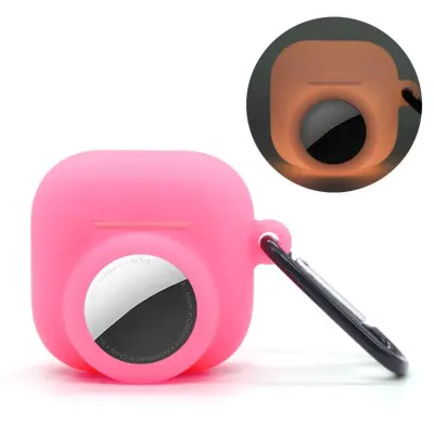 2-u-1 Silikonska Navlaka za AirPods i AirTag, Otporna na Udare Pink