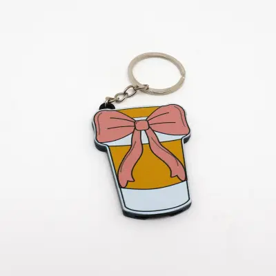 Privjesak-otvarač za boce Butterfly Bow – žuti ABS, tanak i lagan