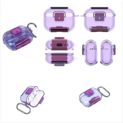 Zaštitni TPU ovitak za Apple AirPods Pro 3 s bravom i stalkom Purple