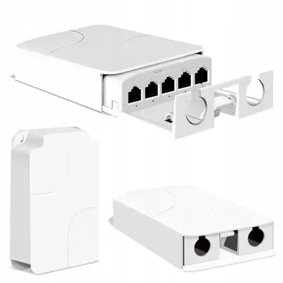 POE5X Vanjski Repetitor – Vanjski Poe Uređaj 5X RJ45, 10/100 Mbps, 4X15W, VLAN, IP55 Iza Kamere I AP