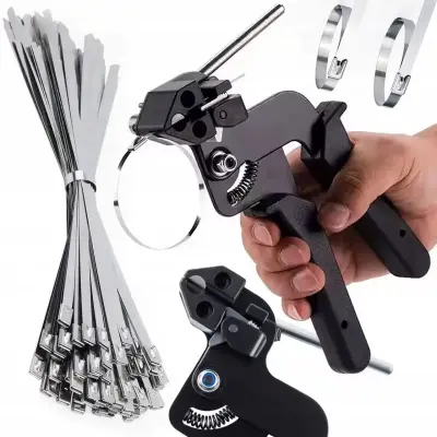 Set Fixtool Clampset 12 – Kliješta Za Prešanje S Rezačem I 100 Nehrđajućih Čeličnih Stezaljki Do 12 Mm | Za Radionicu I Montažu